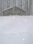 La capanna delle Macinaie sotto la nevicata (9kb)